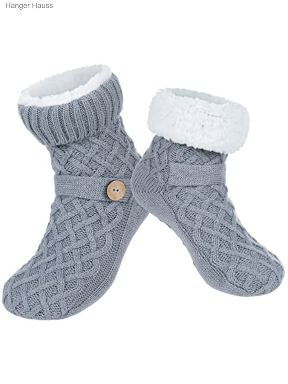 Sherpa Lined Slipper Socks Non-Slip Grips Women Cozy Winter Lounge Gift
